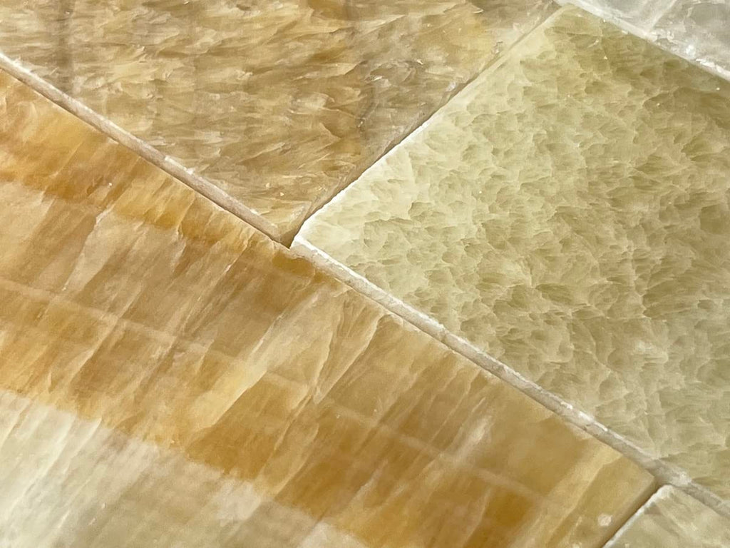 Honey Onyx 3x6 Premium Polished Marble Subway Tile - Warm Yellow Tones with White Veins, Elegant for Backsplash