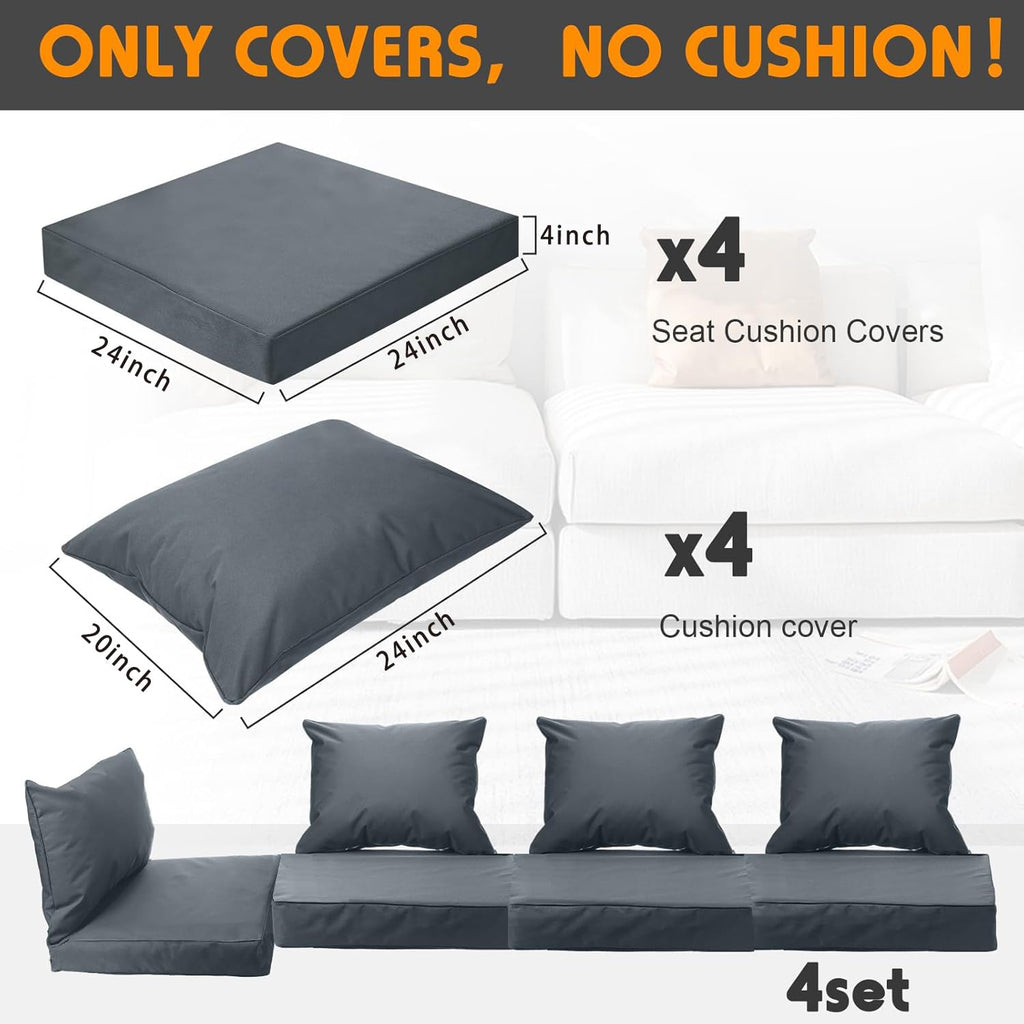 Outdoor Patio Furniture Chair Cushion Covers 4Pcs, Hot Pink