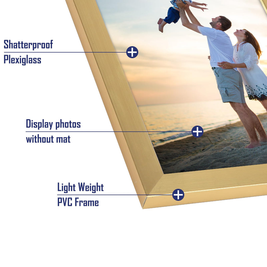 18 Packs 4x6 Gold Multi Plastic Picture Frames Set