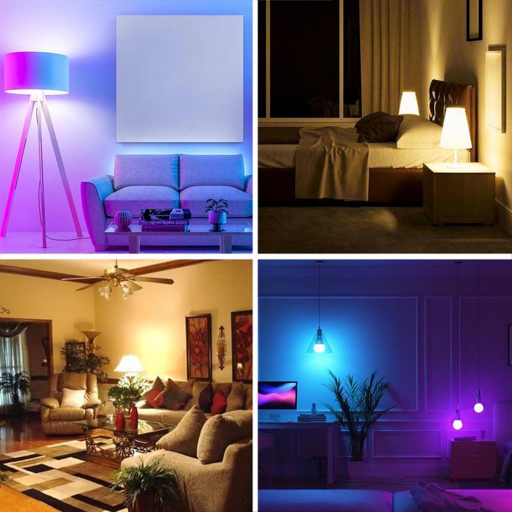 12W A60 Smart LED Light Bulb with a 2.4GHz Remote Control,RGBCW Color Changing,Stepless Dimmable 3000-6500K,100W