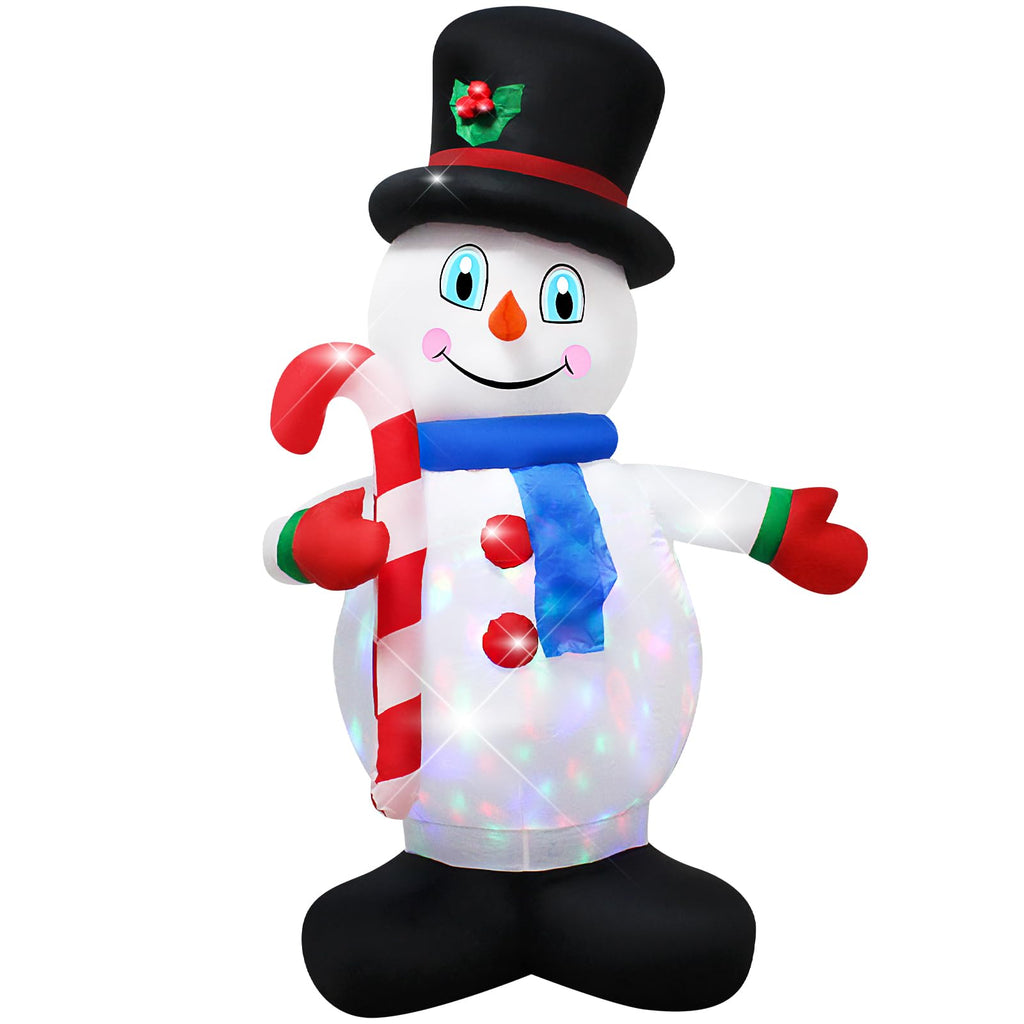 5Ft Christmas Inflatable White Snowman with LED Lights Decoration