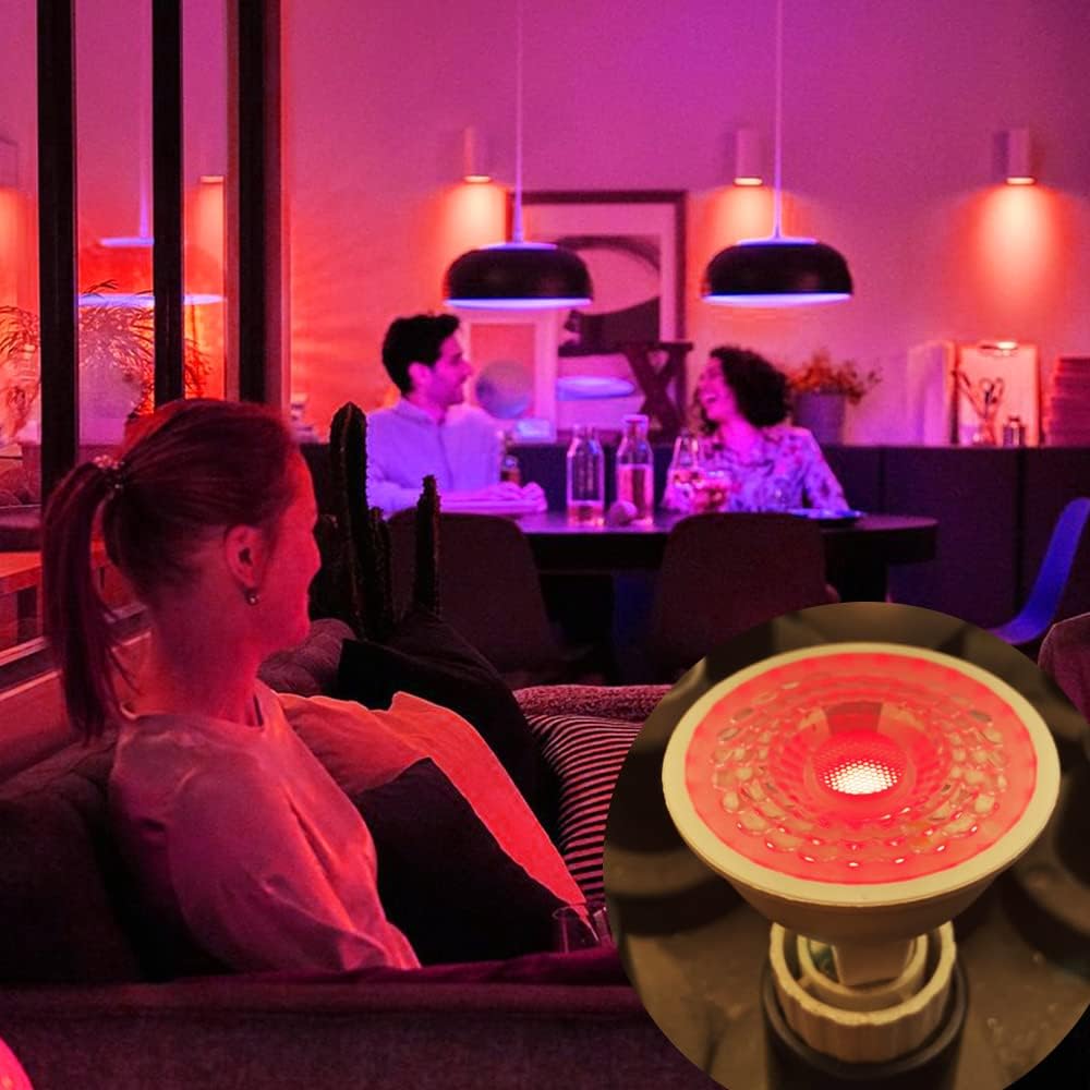 RGB MR16 LED BULB, Red Green Blue MR16 bulb 12V 5W, GU5.3 Pin Base Spotlight, 50W Equivalent Non-Dimmable Landscape