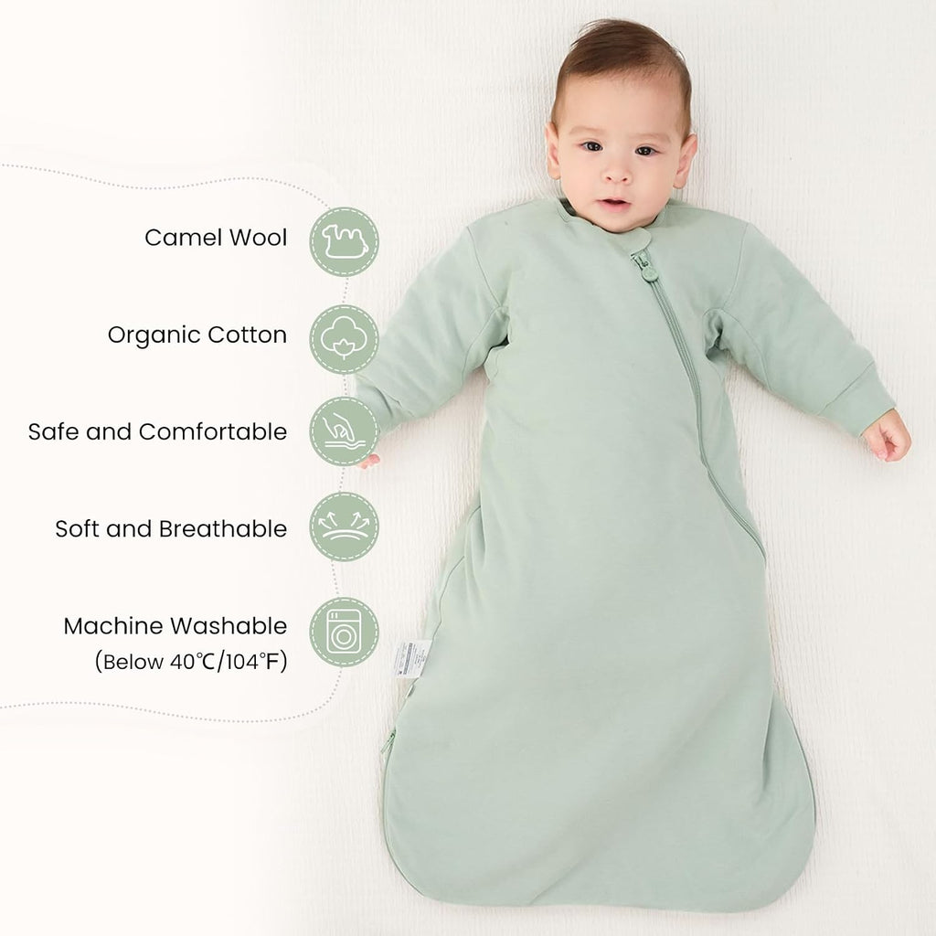 KaiyaBaby Organic Cotton Baby Sleep Sack, Long Sleeve 3.5 TOG
