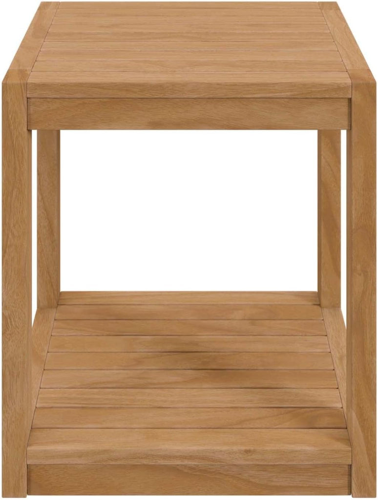 Carlsbad 3-Piece Teak Wood Outdoor Patio Set in Natural/Gray