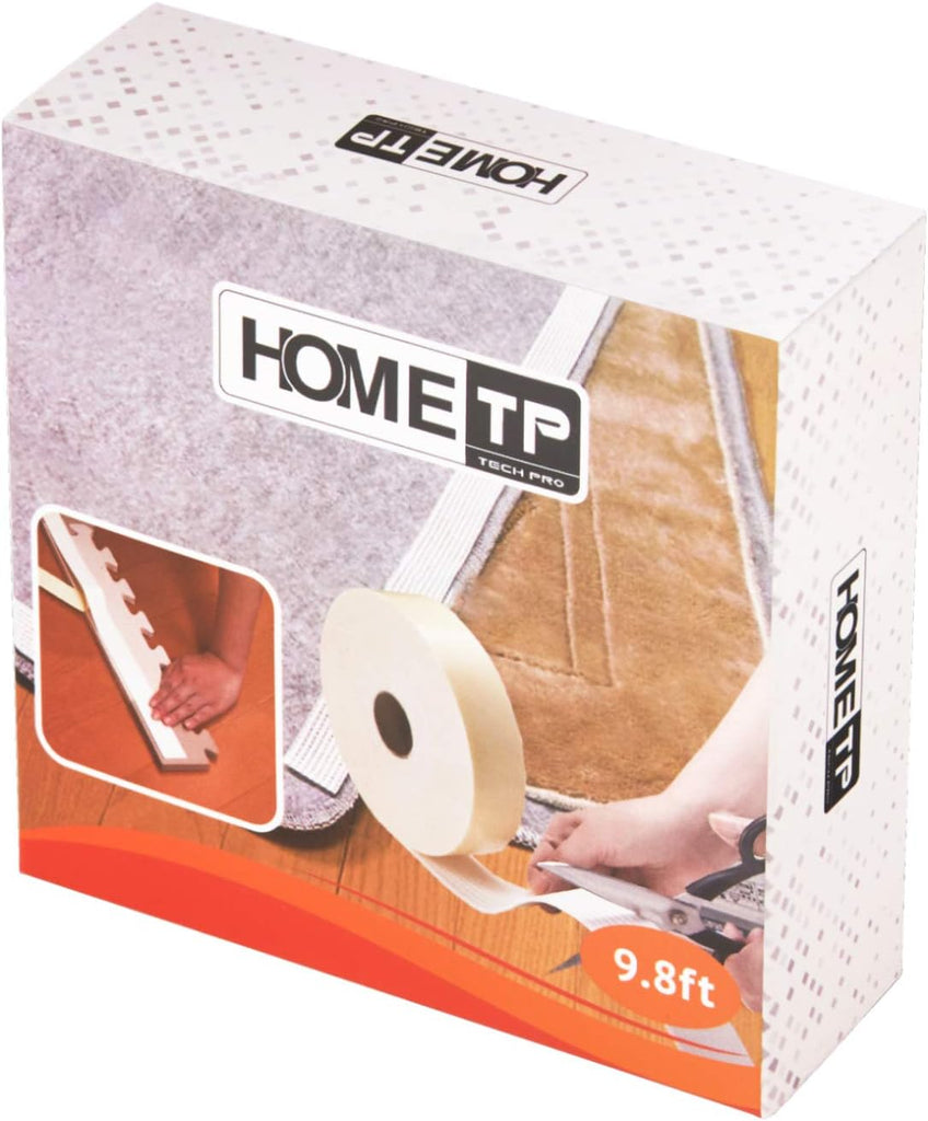 Rug Pads Grippers, 9.8 Ft Non Slip Washable Grippers for Rug, "Vacuum TECH" - New Materials to Anti Curling Rug Pad :