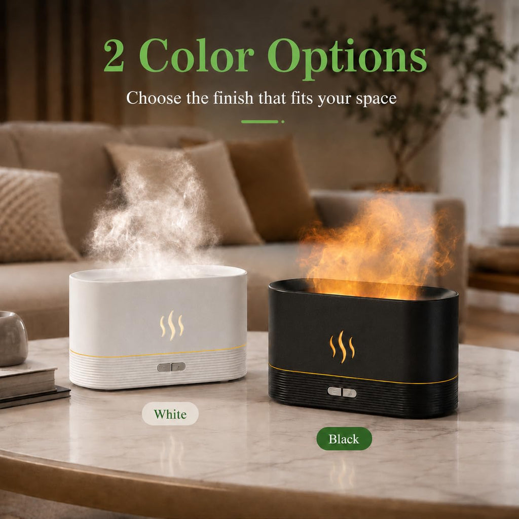 Flame Air Diffuser Humidifier, Essential Oil Diffuser with Fire Mist Effect, Ultrasonic Aroma Diffuser, 2