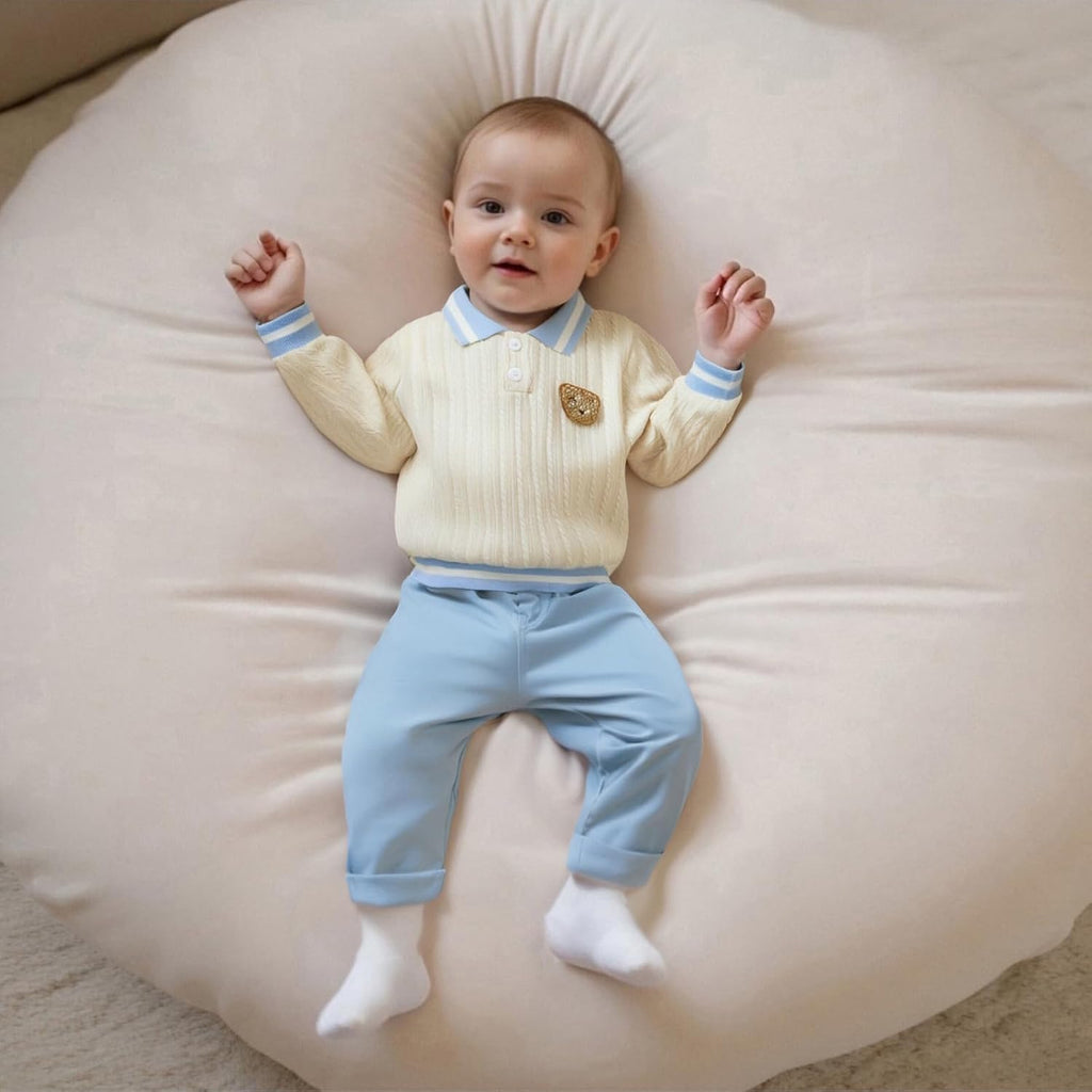 Toddler Baby Boy Clothes Bear Embroidery Sweater Sweatshirt Long Sleeve Sweatsuit 2Pcs Pant Set Fall Winter Outfits