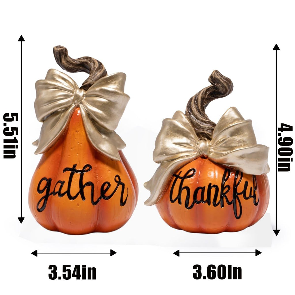 Thanksgiving Pumpkin Decoration, Fall Decor, Gather & Thankful