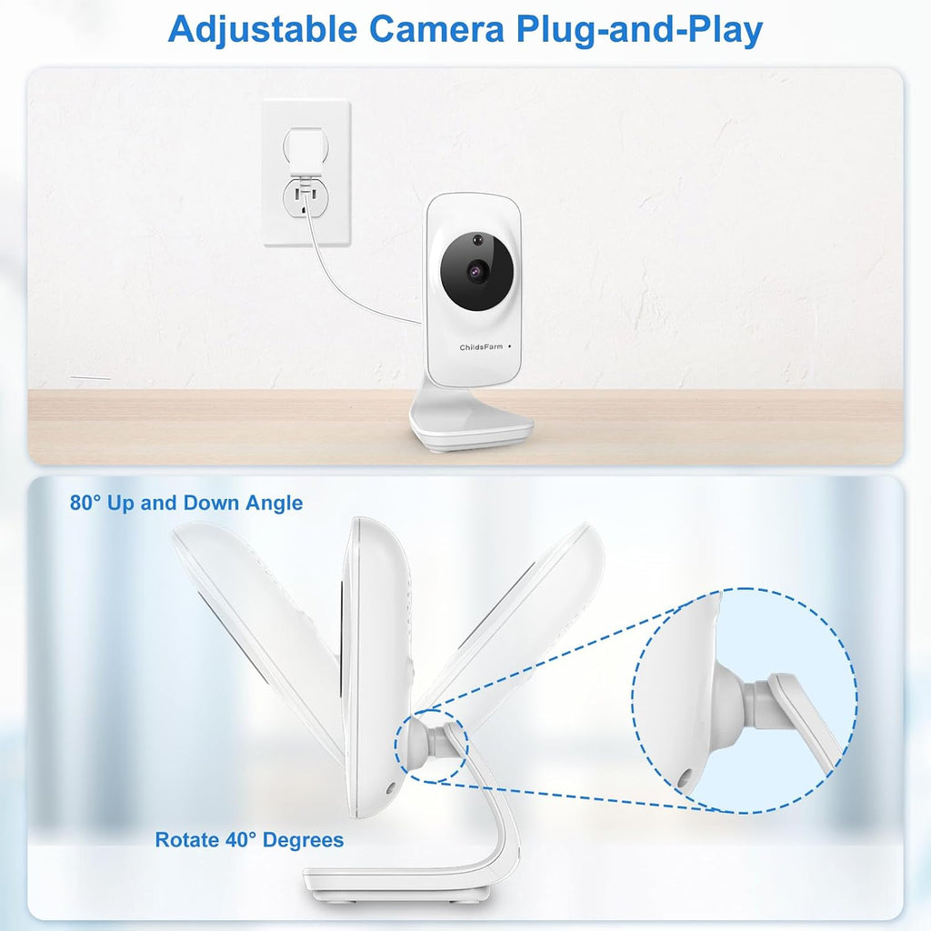 No WiFi Baby Monitor with Camera and Audio, 5" Video Screen