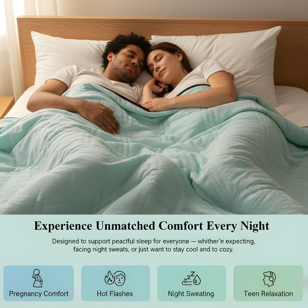Cooling Comforter for Hot Sleepers Double, (79"x59"), Lightweight Breathable Summer Blanket with Arc-Chill Q-Max