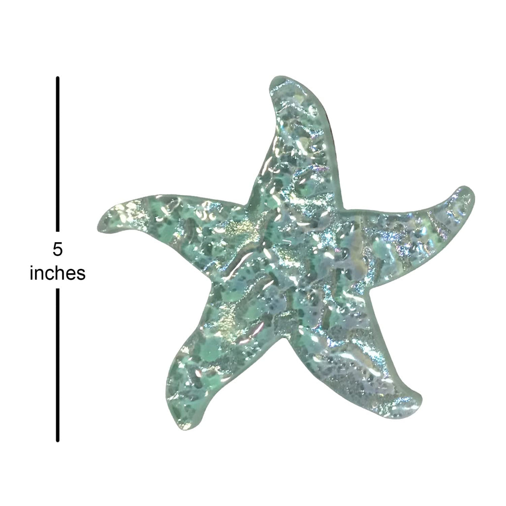 Starfish Glass Swimming Pool Step Marker Mosaic (5", Aquamarine) (2 Pack)
