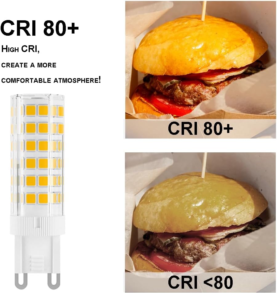 Dimmable G9 LED Bulb 7W, 60W G9 Halogen Bulb Equivalent, 600LM,120V, 3000K Warm White, 5-Pack