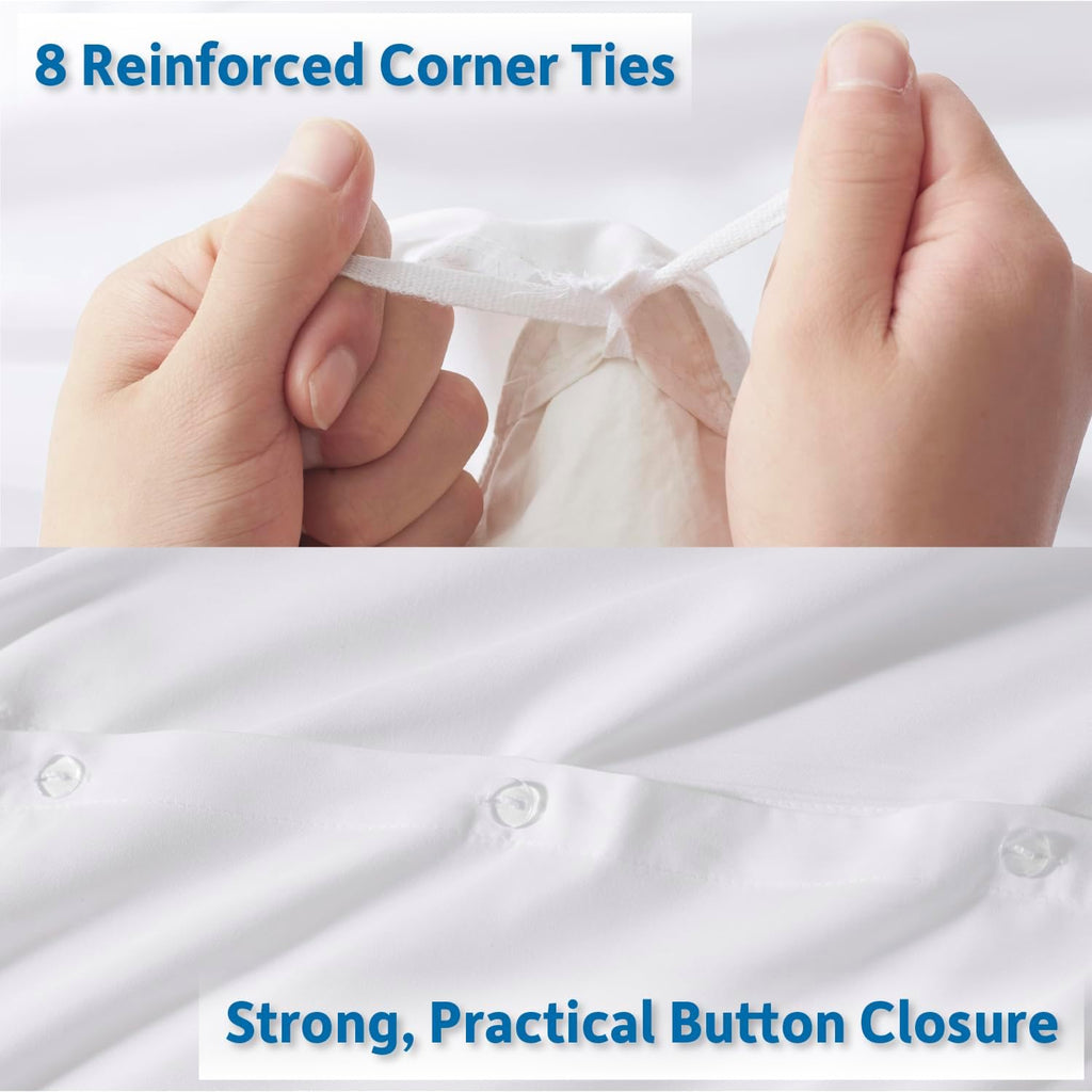 White Duvet Cover Queen - Soft Double Brushed Queen Duvet Cover Set, 3 Piece, with Button Closure, 1 Duvet Cover