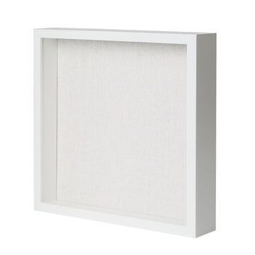12x12 Shadow Box Wood Picture Frame, Tempered Glass, White