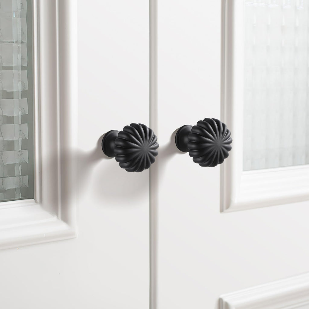 Matte Black Cabinet Knobs,10 Pack Solid Drawer Pulls for Dressers
