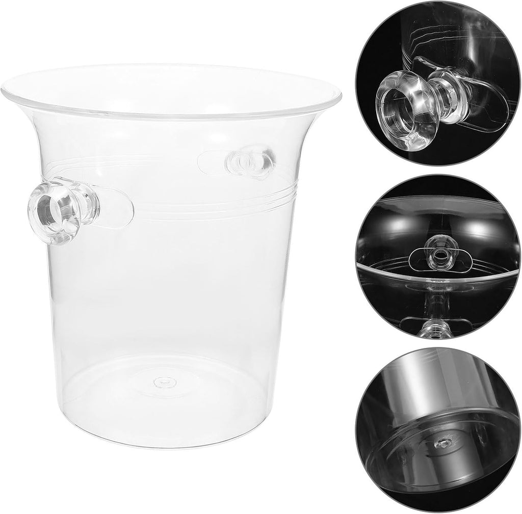Acrylic Ice Bucket with Handle for Parties and Bars