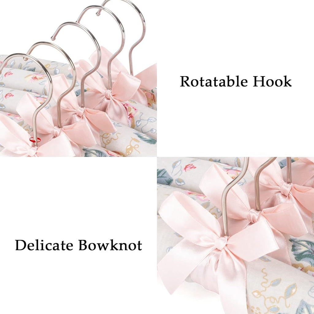 Anti-Slip Satin Padded Clothes Hangers with Rotatable Hooks No Shoulder Bump for Women Heavy Sweaters, Coats, Suits