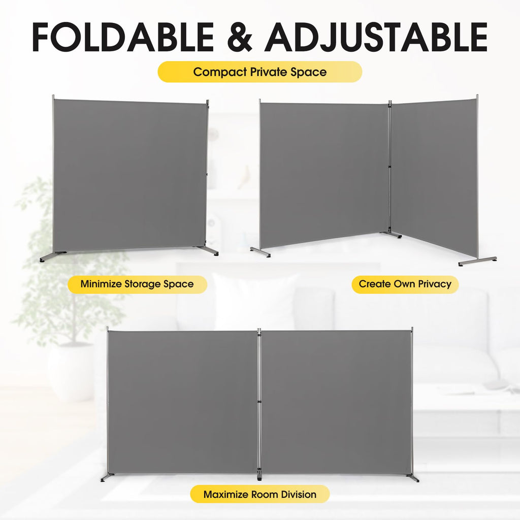 Indoor Room Divider, Portable Office Divider, Room Divider Wall Screen 2 Large Panel, Folding Partition Privacy
