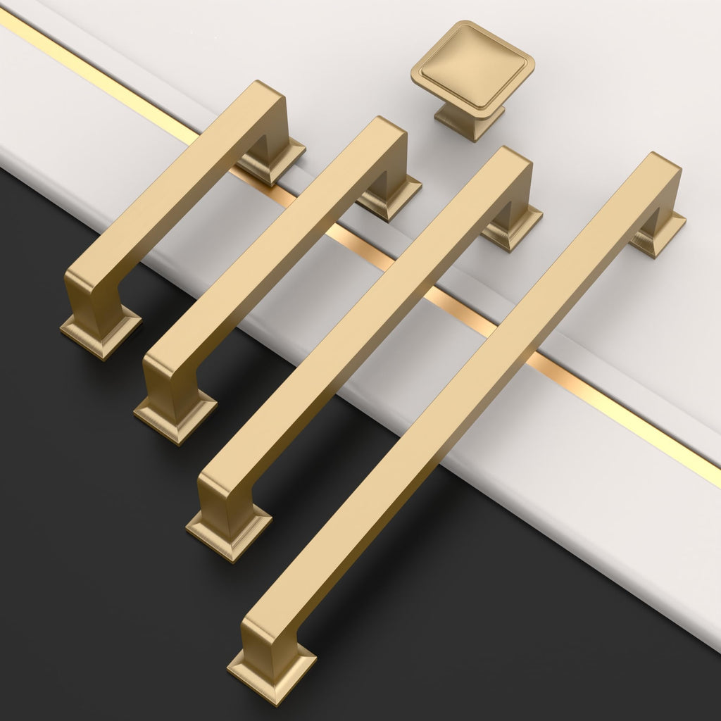 6 Pack Champagne Bronze Cabinet Pulls 6.3 Inch Hole Centers Kitchen Cabinet Handles Cabinet Hardware Kitchen Handles