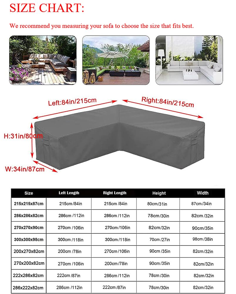 Sofa Furniture Covers Waterproof 420D Patio Garden Furniture Sectional Couch Sofa Cover Weatherproof Heavy Duty