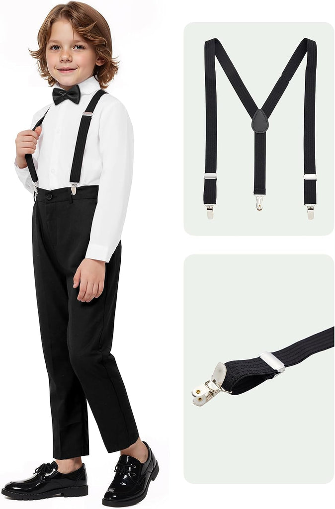 Boys Formal Dress Suits 5 Piece Slim Fit Dresswear Suit Set with Kids