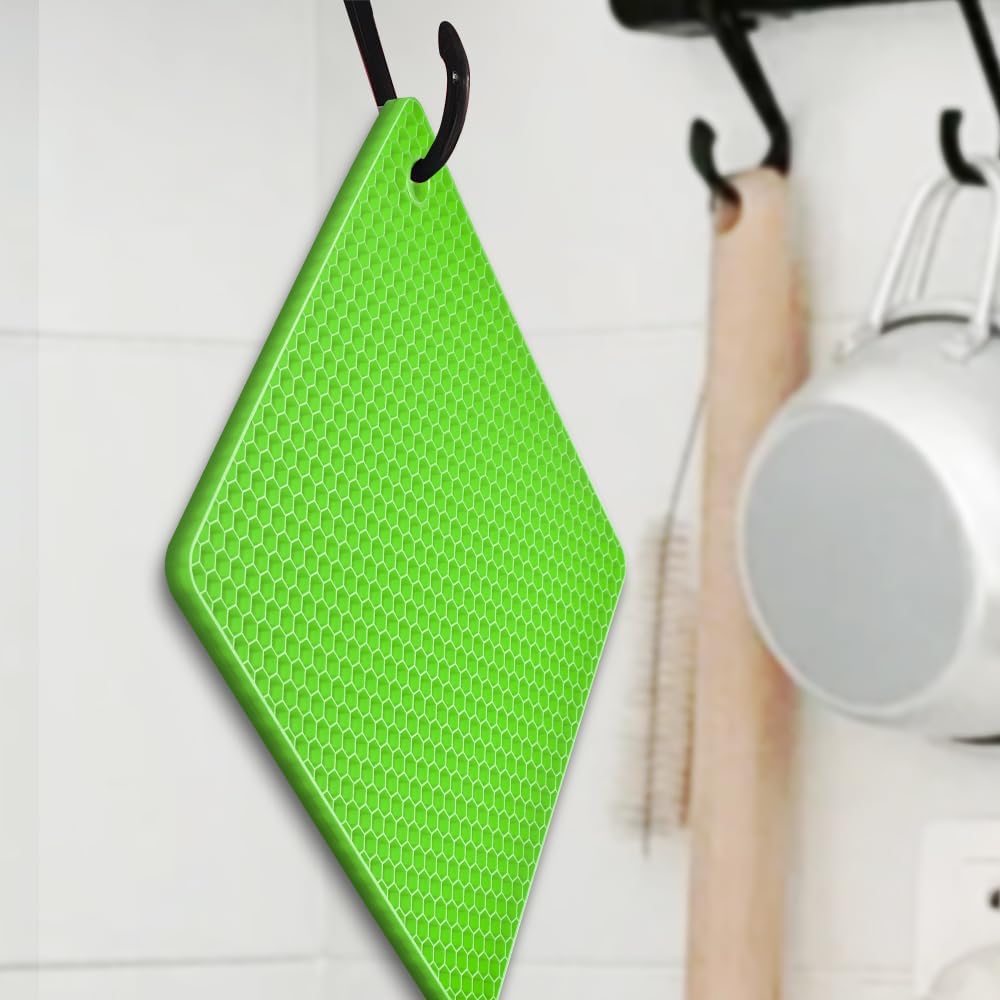 Silicone Square Trivets Mat, 6 Packs Multipurpose Non Slip Heat Resistant Pot Holder-Assorted Color - Set of 6
