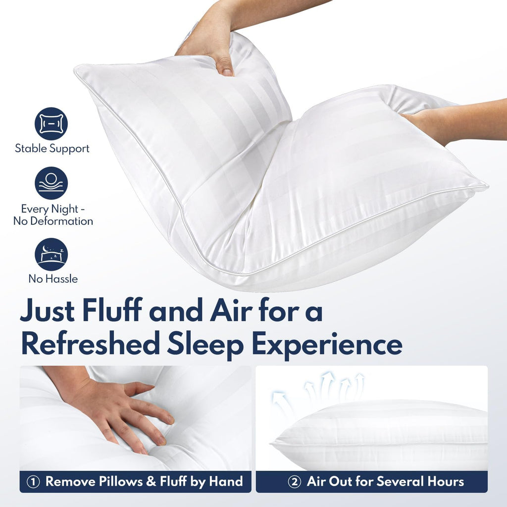 Pillows Queen Size Set of 2 Soft Bed Pillow for Sleeping Fluffy | Hotel Series Down Alternative Fill Pillow Ideal for