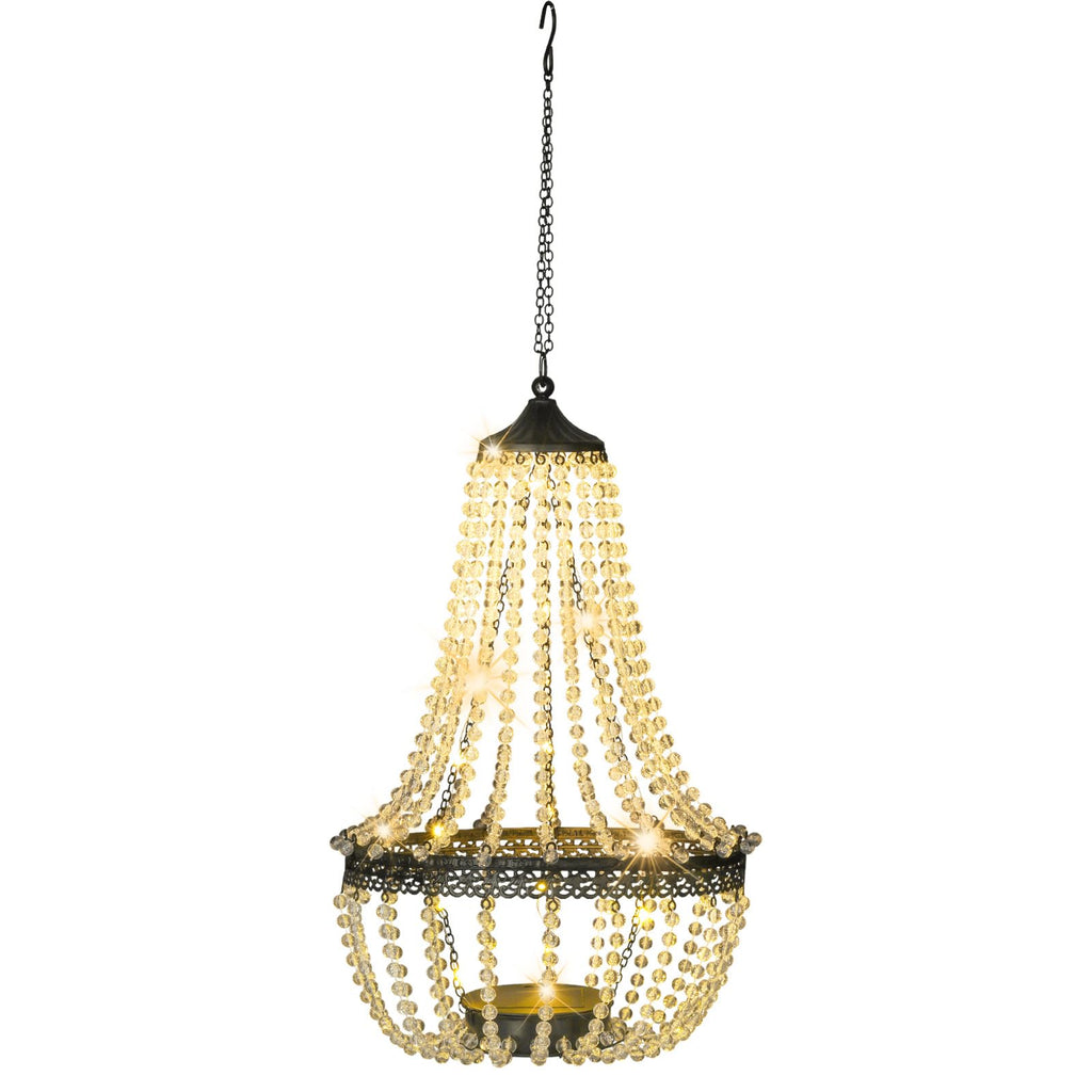 28" Hanging Solar Chandelier Outdoor Waterproof 30 LED Lantern