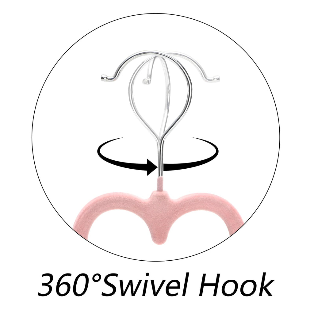 50 Pack Pink Velvet Hangers, Non-Slip Clothes Hangers with 360 Degree Rotating Hook Thin Felt Adult Hanger for Coat