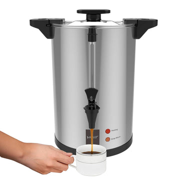 32 Cup Commercial Stainless Steel Electric Coffee Urn, 6L