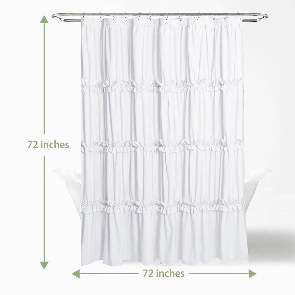 Farmhouse Ruffle, White, 72 x 72 in
