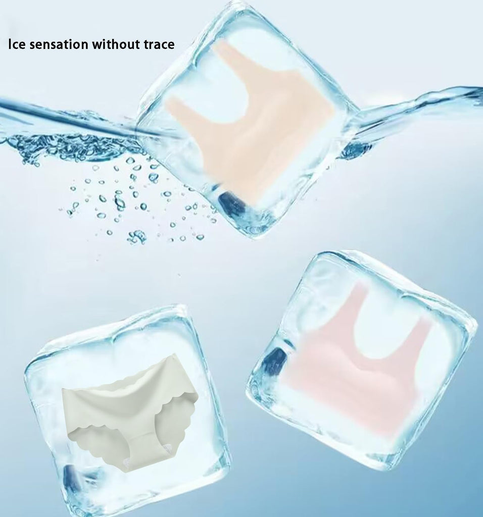 Teen Girls Seamless Ice Silk Training Bra&Underwear Set Multipack