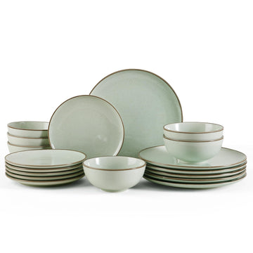 Plates and Bowls Sets 18 Pieces Modern Ceramic Dinnerware Set for 6