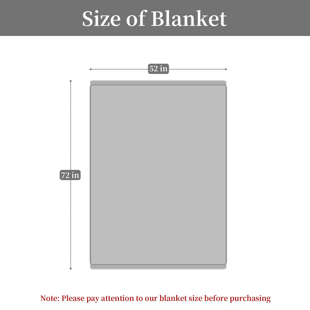 Jacquard Letter H Throw Blanket for Couch, 52"x72", Gray