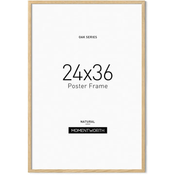 Minimalist 24x36 Poster Frame, Solid Oak Wood 24x36 Frame for Wall Mount - Wall Decor & Galley (Single, Oak)