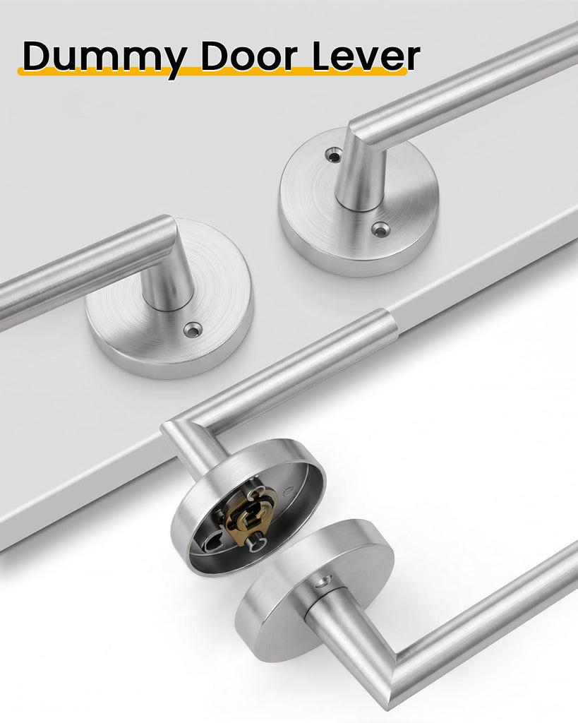 Brushed Nickel Door Handles Dummy Door Levers 4 Pieces