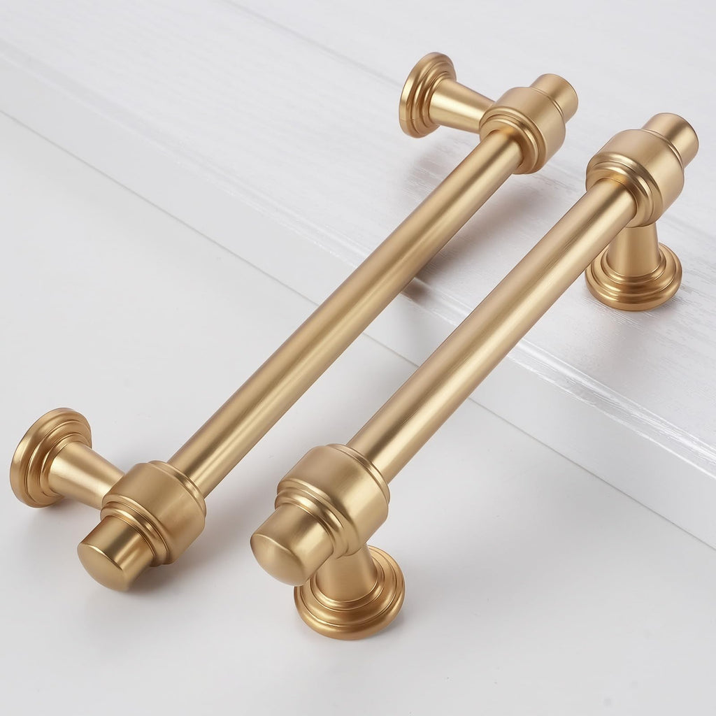 10 Pack 3-3/4 inch(96mm) Champagne Bronze Kitchen Cabinet Handles Cabinet Pulls Gold Drawer Pulls Kitchen Cabinet