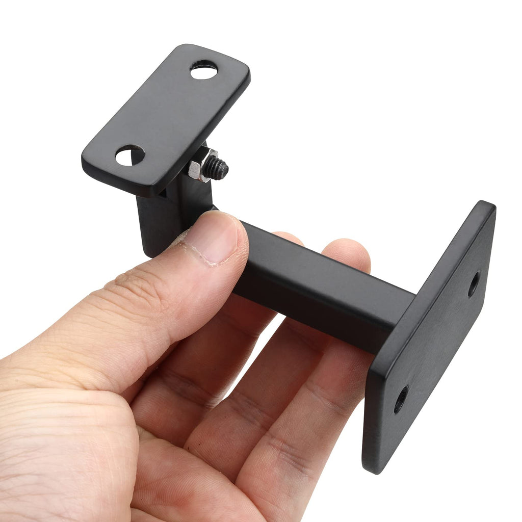 Handrail Brackets Adjustable Heavy Duty Steel Hand Rail Brackets for Indoor Staircase Stair Banister Railing, Black