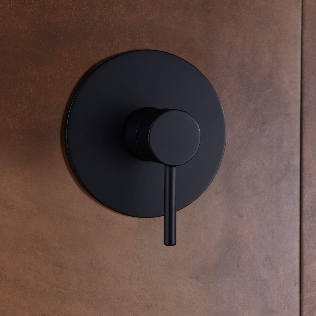 Matte Black Shower Faucet Set, 8 Inches Rain Shower Head
