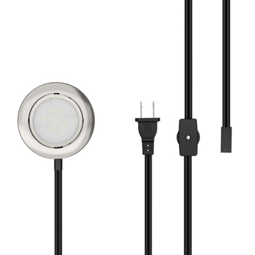 LED Puck Light, 1-Pack, 2700K, Brushed Nickel