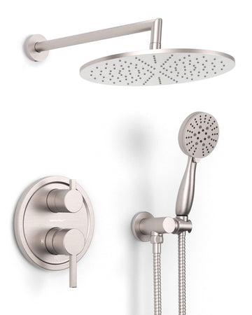 Metal Rain Shower System with Handheld, Valve and Trim Kit