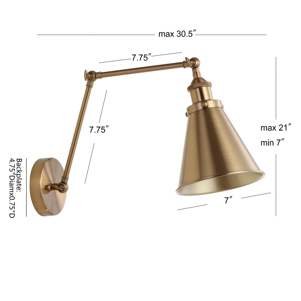 Rover 1-Light Wall Sconce 7", Brass Gold