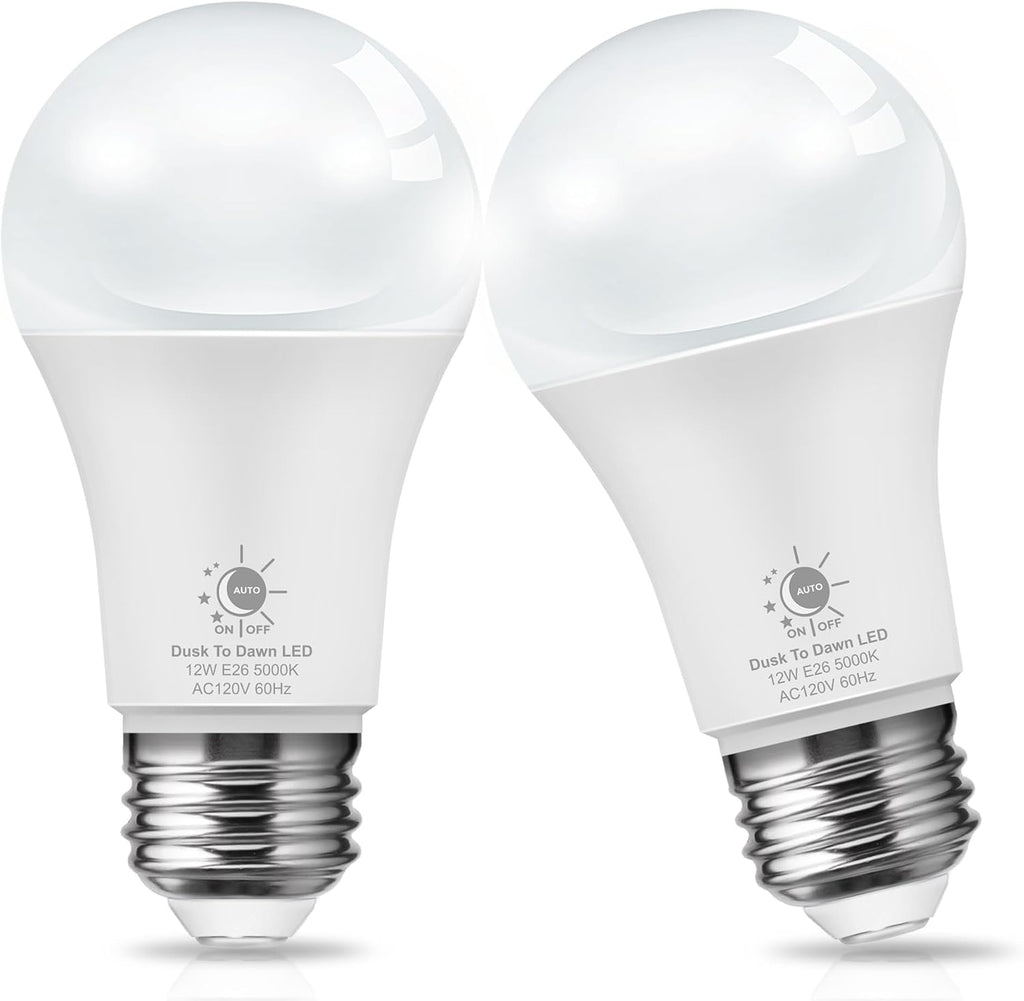 Bright White LED Light Bulb, 5000K Daylight White, Garage Light Bulbs, E26 Porch Light Bulb, 4 Pack