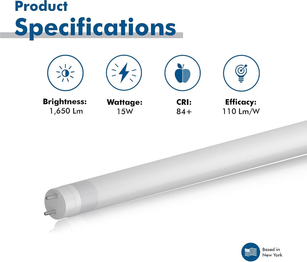 3 ft. T8 G13 LED, F25T8, FO25T8, Type A Plug & Play, 2700K, Frosted