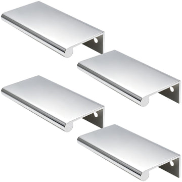3.15 Inch Finger Pull 4Pcs, 2.52 Inch Hole Centers, Aluminum Alloy, Chrome