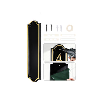 Address Signs s, Self-Adhesive & Pre-Drilled for Easy Mounting, Premium Aluminum House Number Plaque with Weather