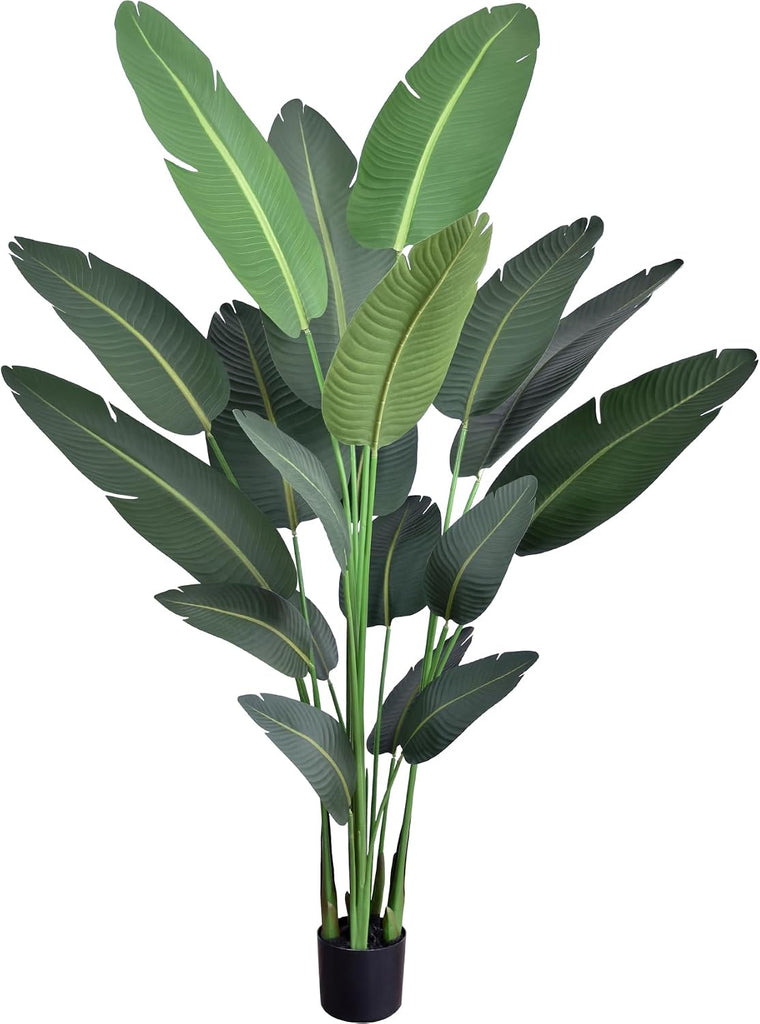 7ft Artificial Bird of Paradise Trees (84in) Tall Large Faux Tree with 19 Realistic Trunks, Fake Tropical Floor