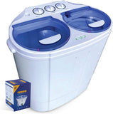 Garatic Portable Compact Mini Twin Tub Washing Machine w/Wash and Spin Cycle, Built-in Gravity Drain, 13lbs Capacity