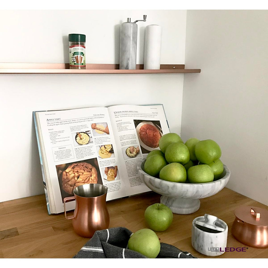 5'/60" Art Display/Picture Ledge/Floating Shelf, Metal, Modern (Copper, 3.5" deep)
