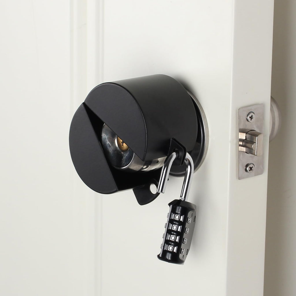 Door Knob Lockout Device, Steel Combo Lock, Child & Dementia Proof